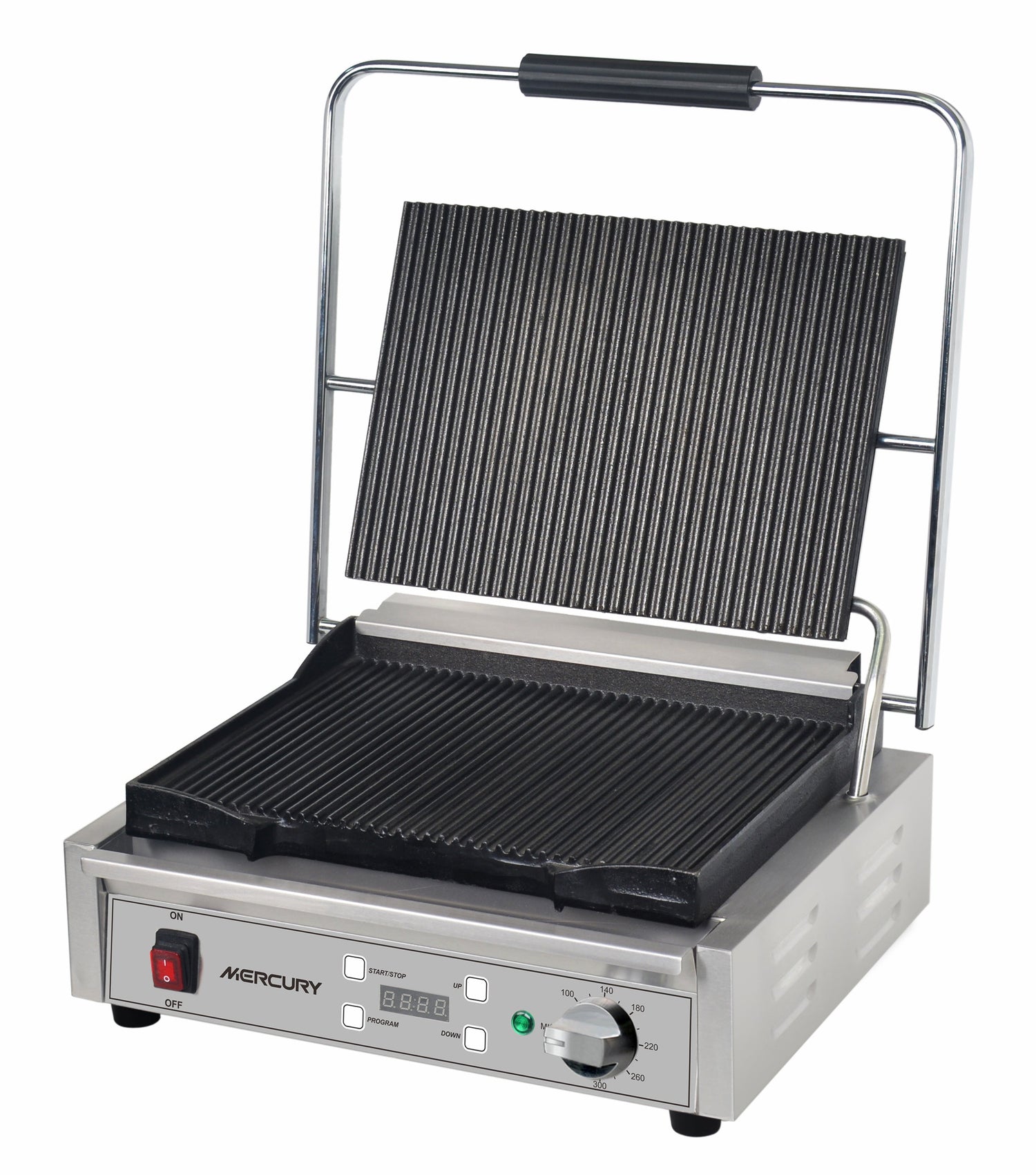 Mercury Single Countertop Ribbed Grill with Digital Timer