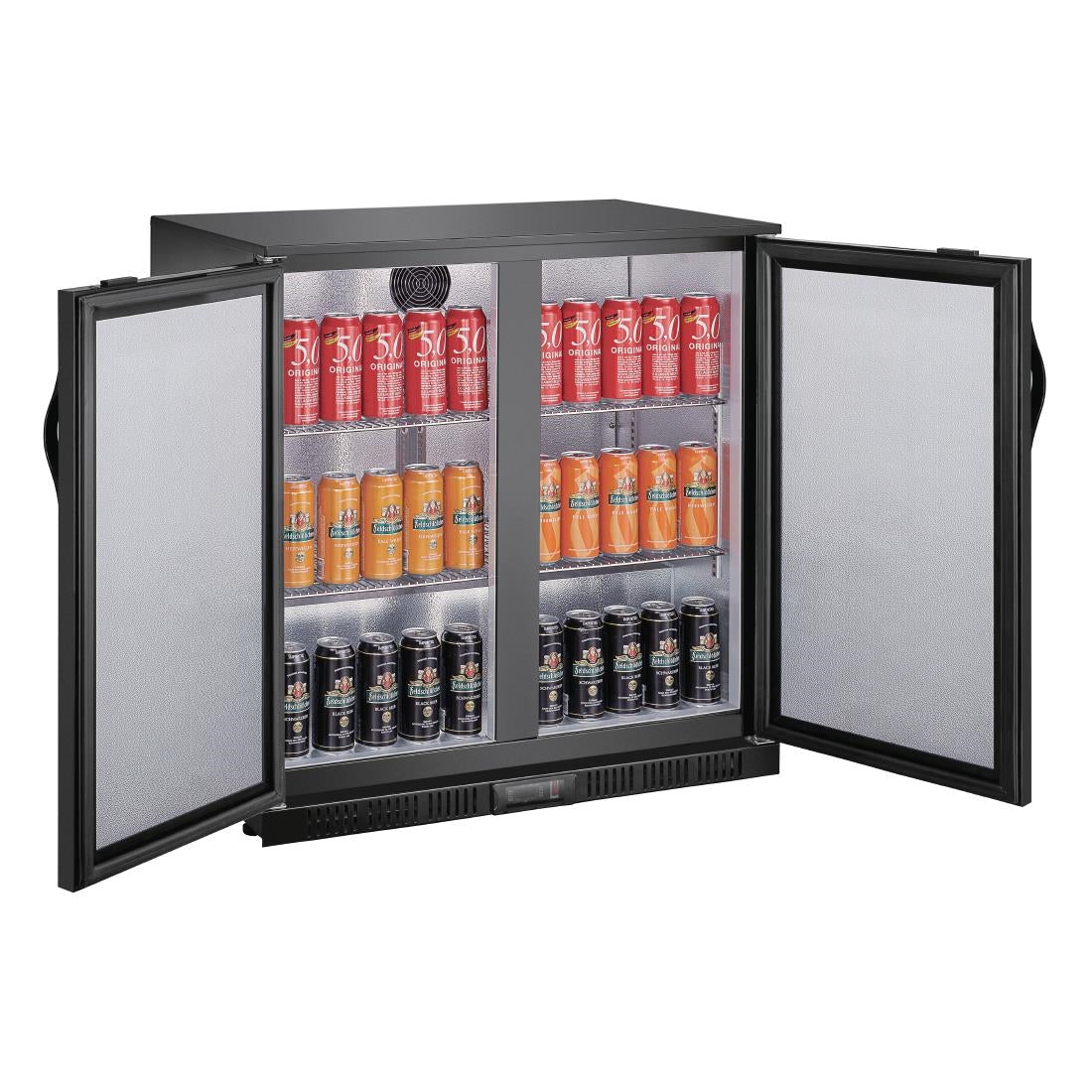 double door back bar cooler