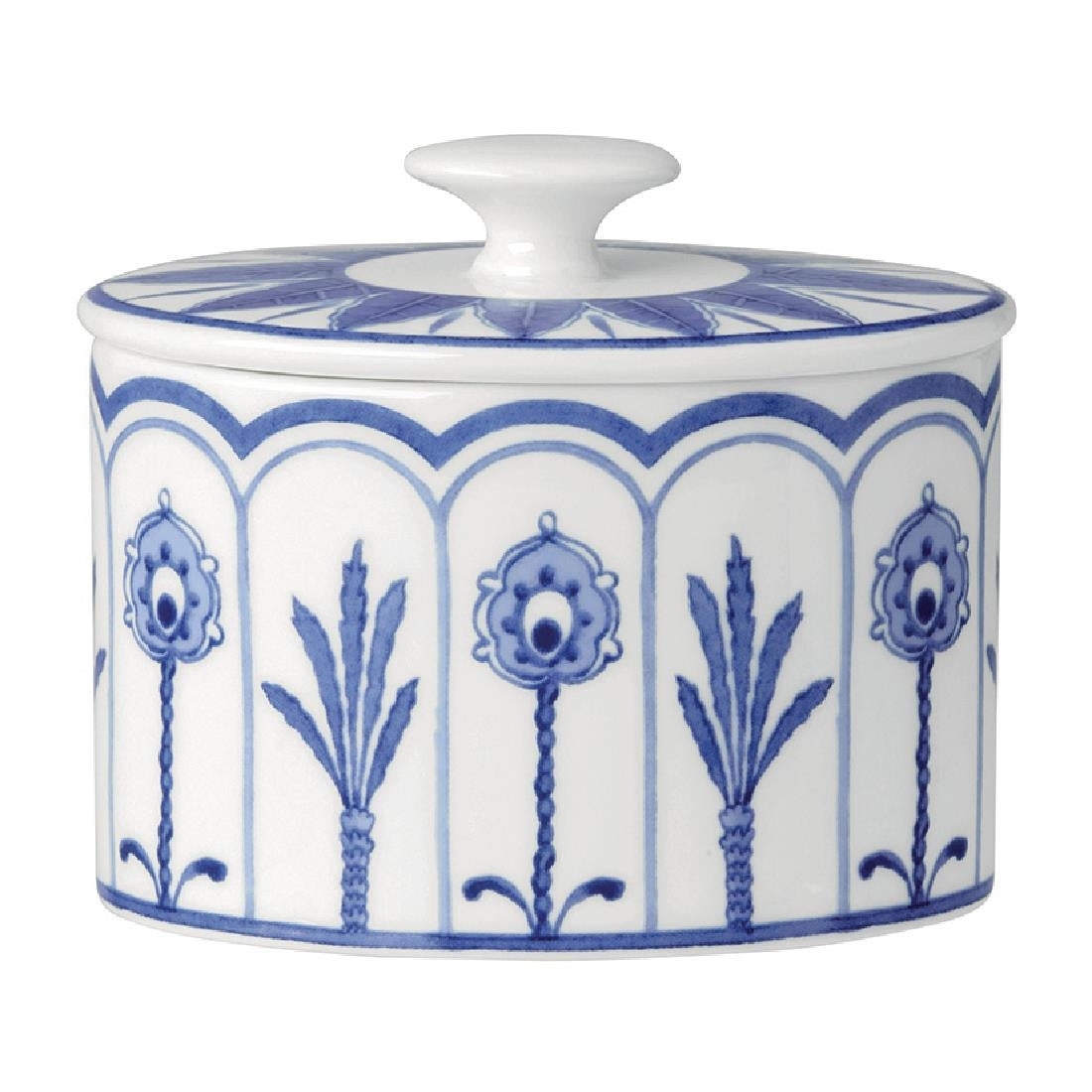 William Edwards Sultan's Garden Blue Oval Sugar Coupe 90mm (12 Pack)