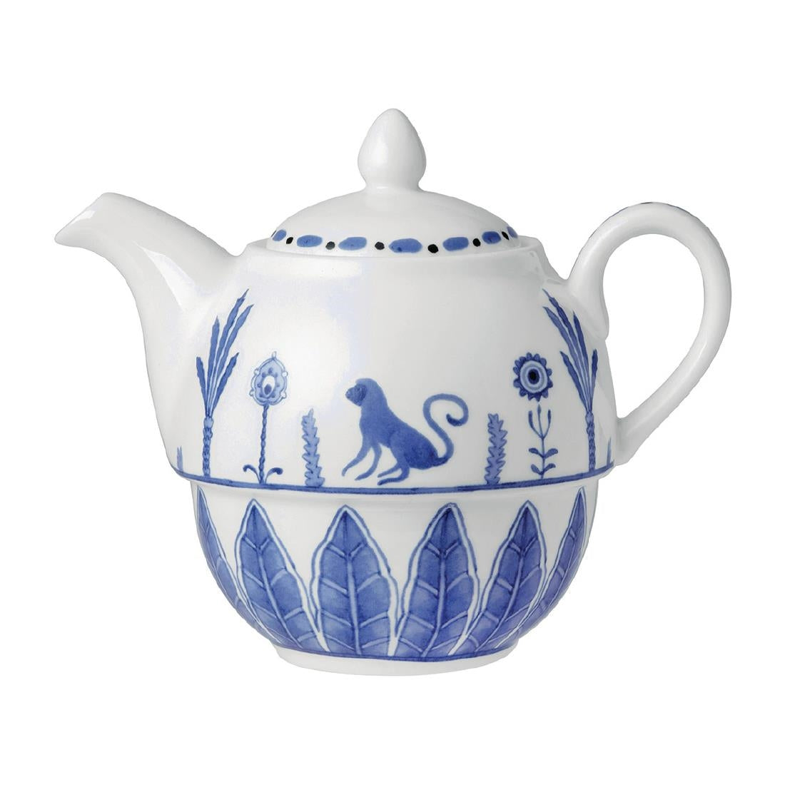 William Edwards Sultan's Garden Blue Tea For One Teapot Coupe 460ml (6 Pack)