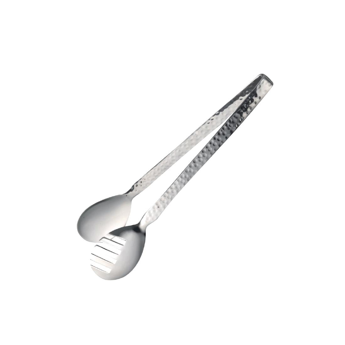 Steelite Hammered Stainless Steel D.W. Haber Buffet Serving Tong 9'' (6 Pack)