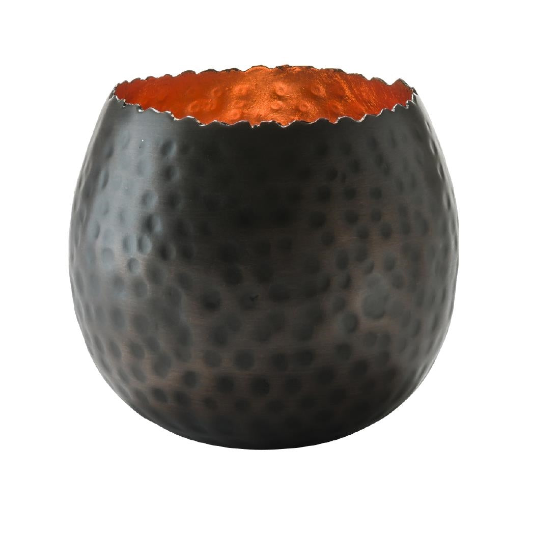 Hollowick Cauldron Hammered Dark Bronze & Copper Leaf Metal Votive (6 Pack)