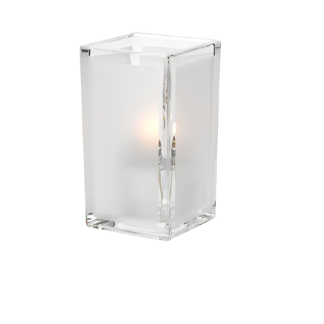Hollowick Quad Clear Satin Panel Glasses Votive 64x 110mm (6 Pack)