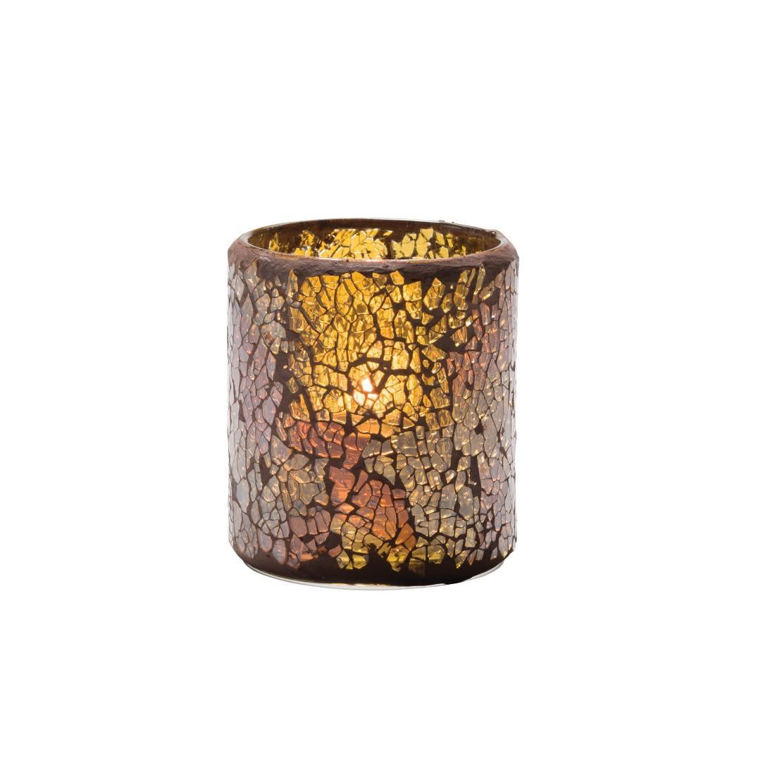 Hollowick Crackle Gold Crackle Glasses Votive Lamp 76mm x 80mm (36 Pack)