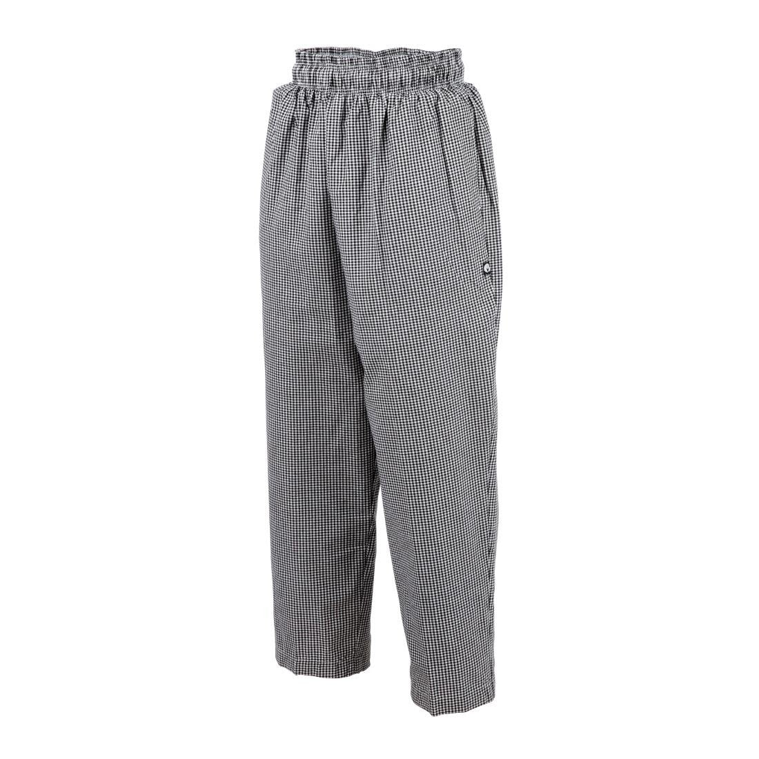 Chef Works Essential Baggy Pants Small Black Check S