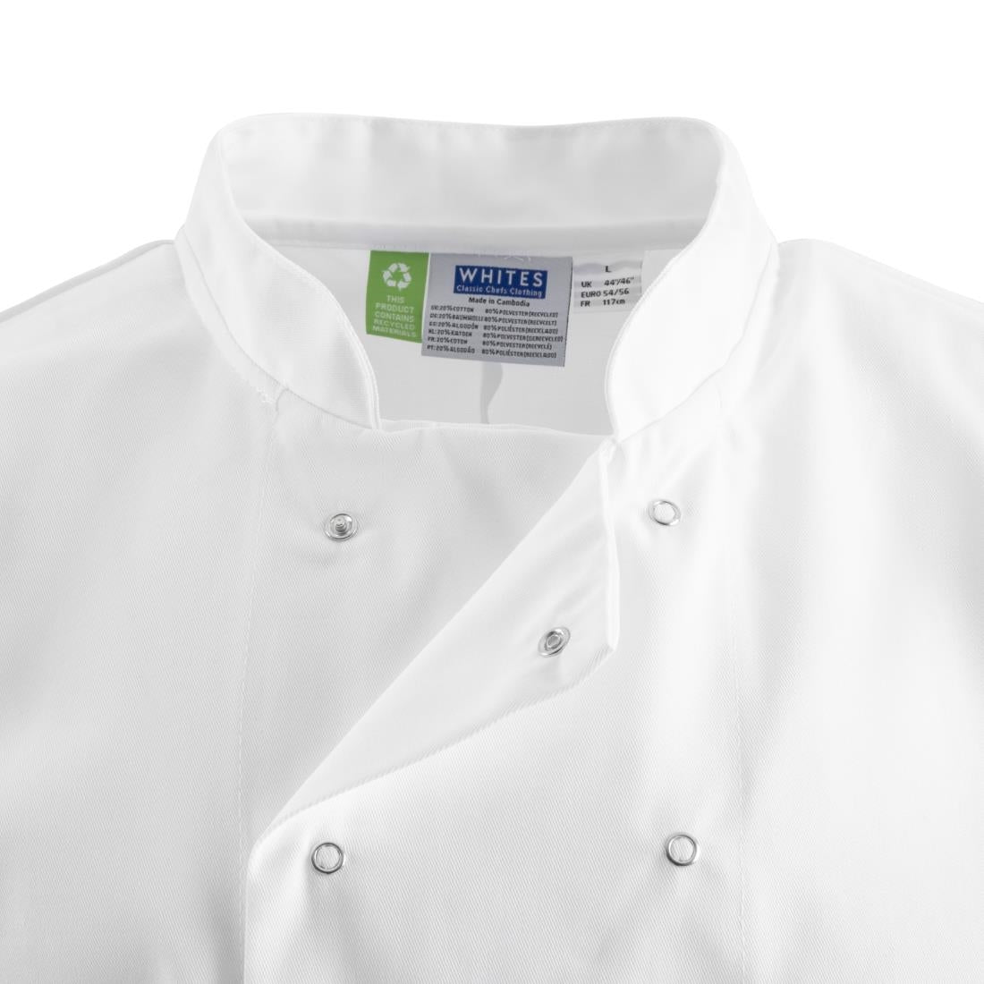 Whites Vegas Unisex Chef Jacket Long Sleeve White S