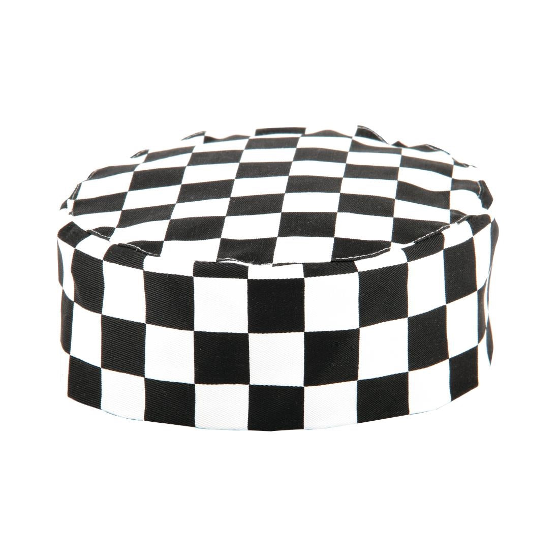 Whites Chefs Skull Cap Big Black & White Check