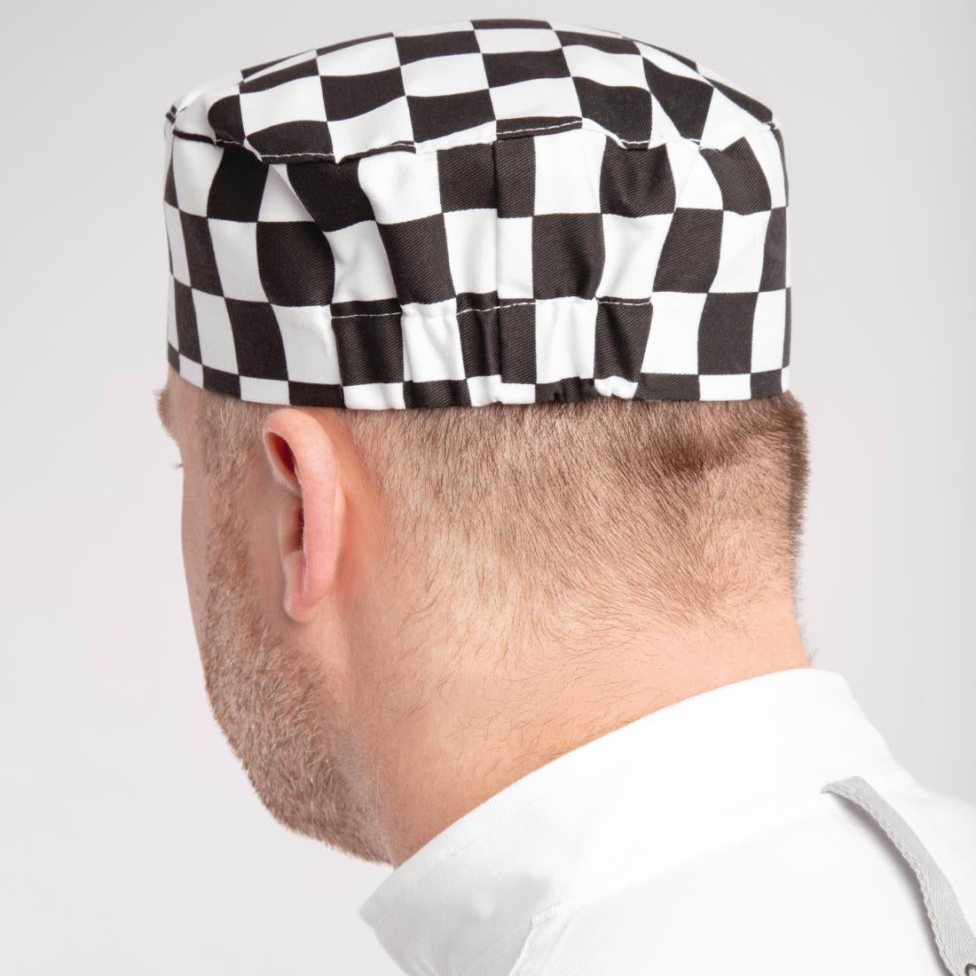 Whites Chefs Skull Cap Big Black & White Check