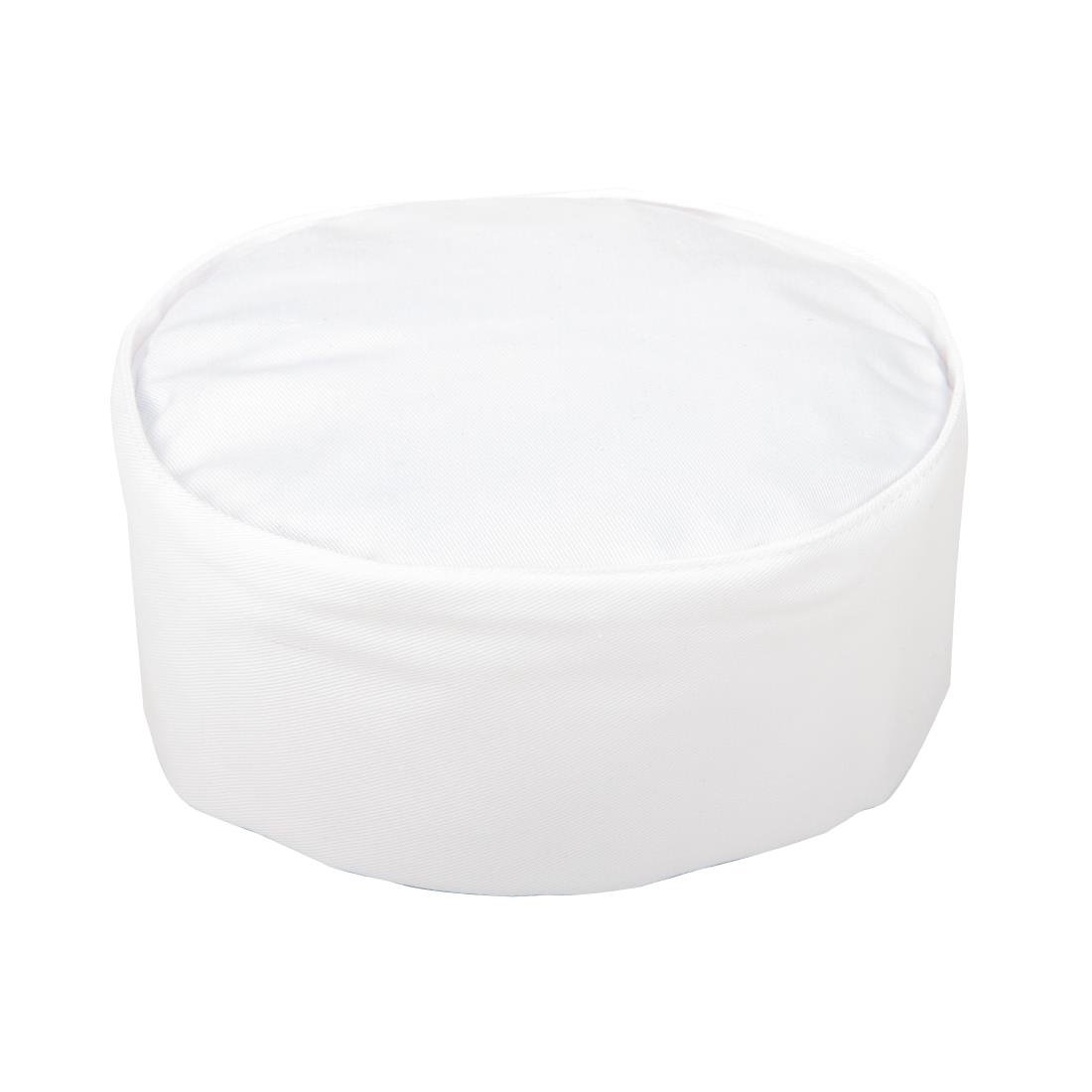 Whites Chefs Unisex Skull Cap Polycotton White - M