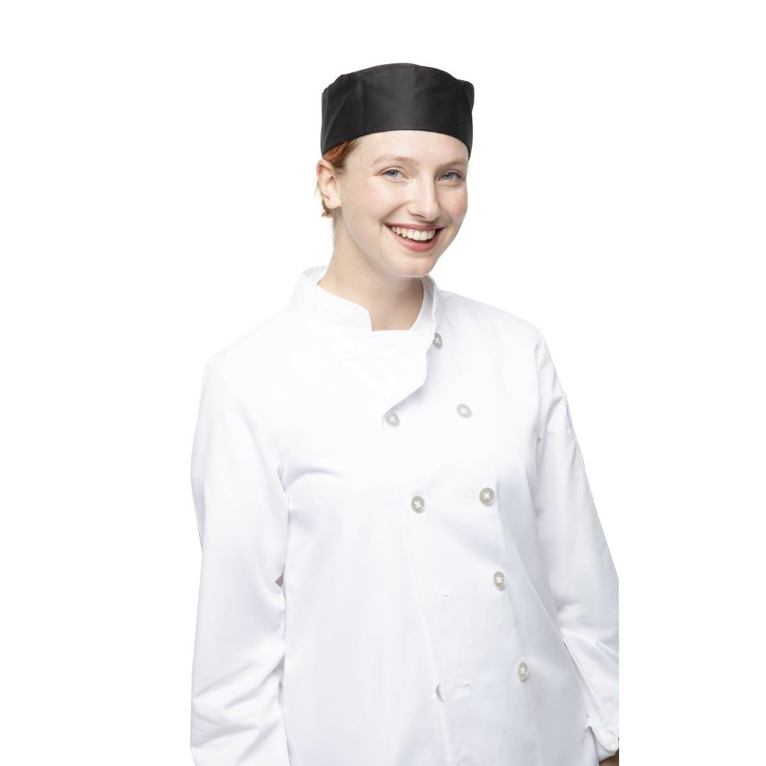 Whites Chef Skull Cap Polycotton Black - S
