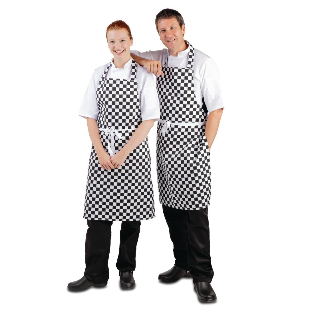 Whites Bib Apron Black & White Check