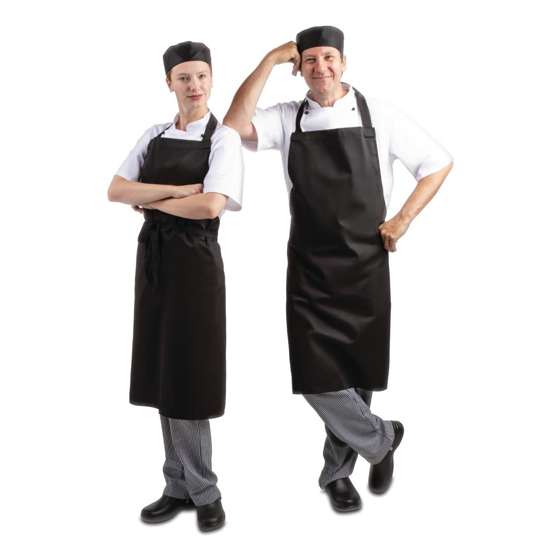 Whites Bib Aprons Black (5 Pack)