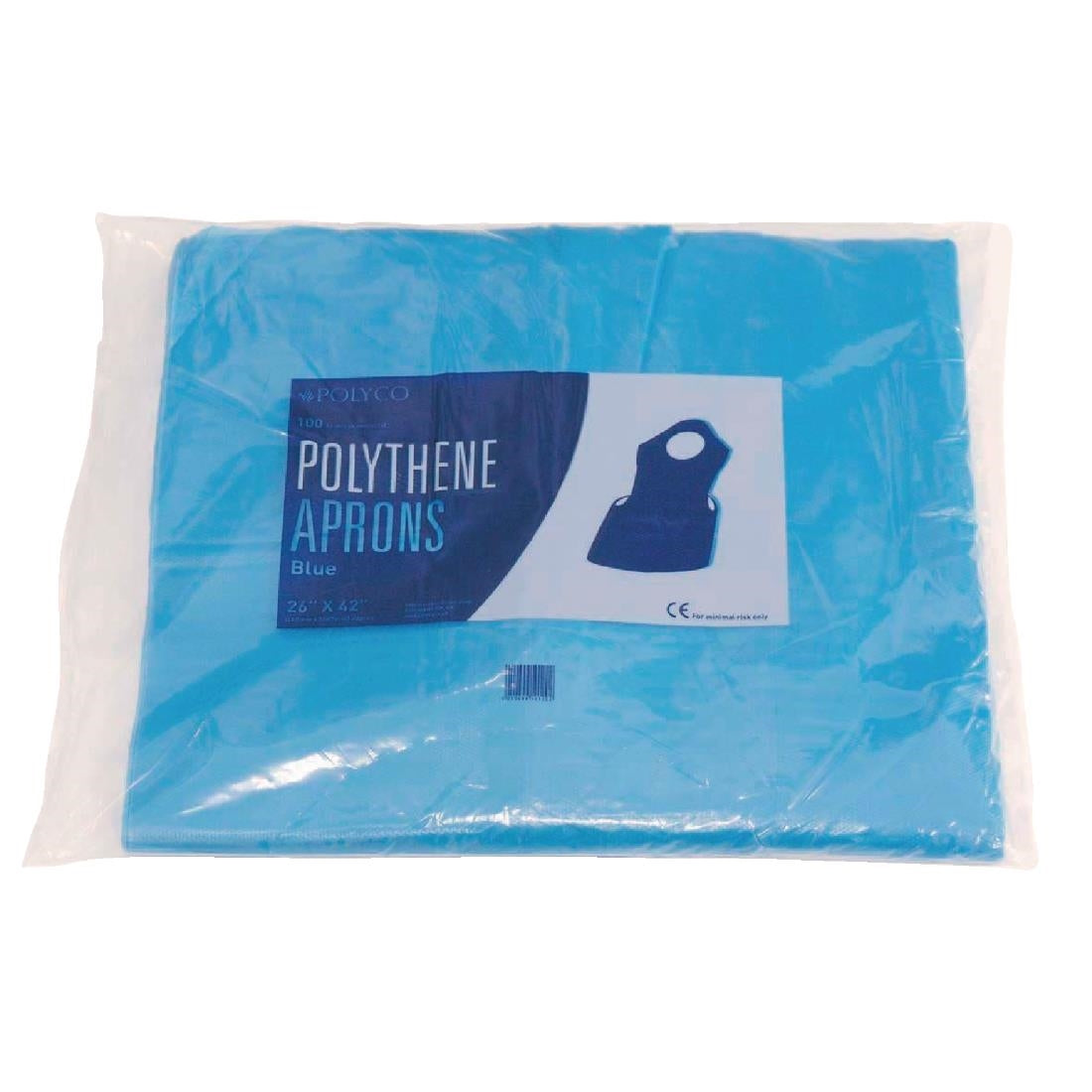 Disposable Polythene Bib Aprons Blue (100 Pack)