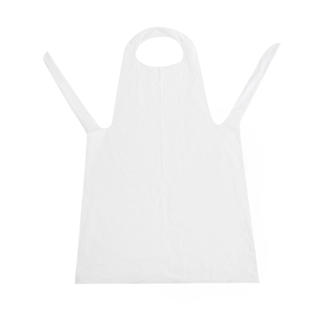 Disposable Polythene Bib Aprons White (100 pack)