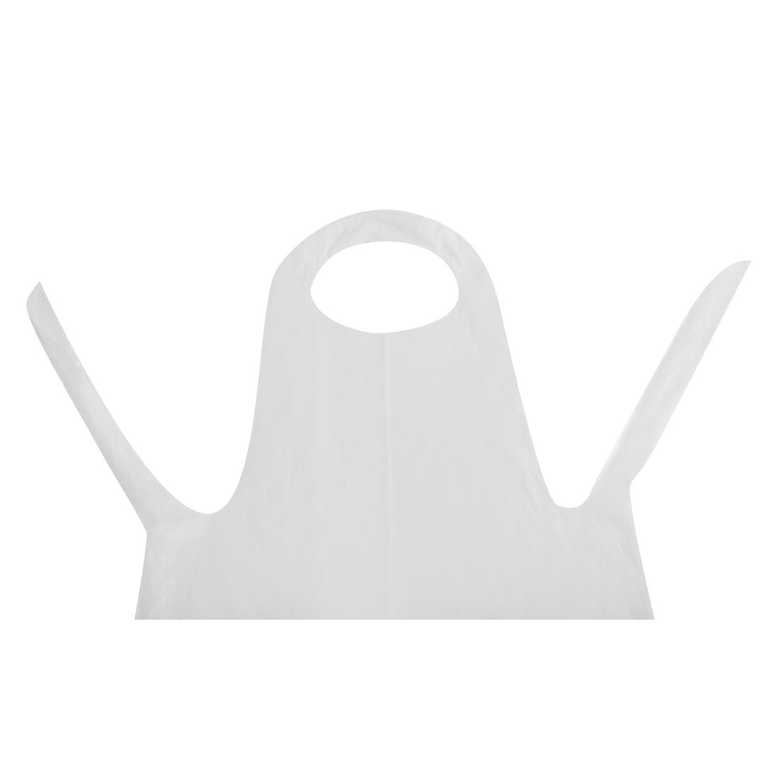 Disposable Polythene Bib Aprons White (100 pack)