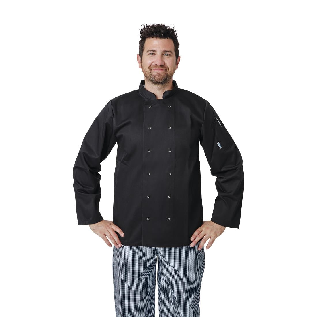Whites Vegas Unisex Chef Jacket Long Sleeve Black XL
