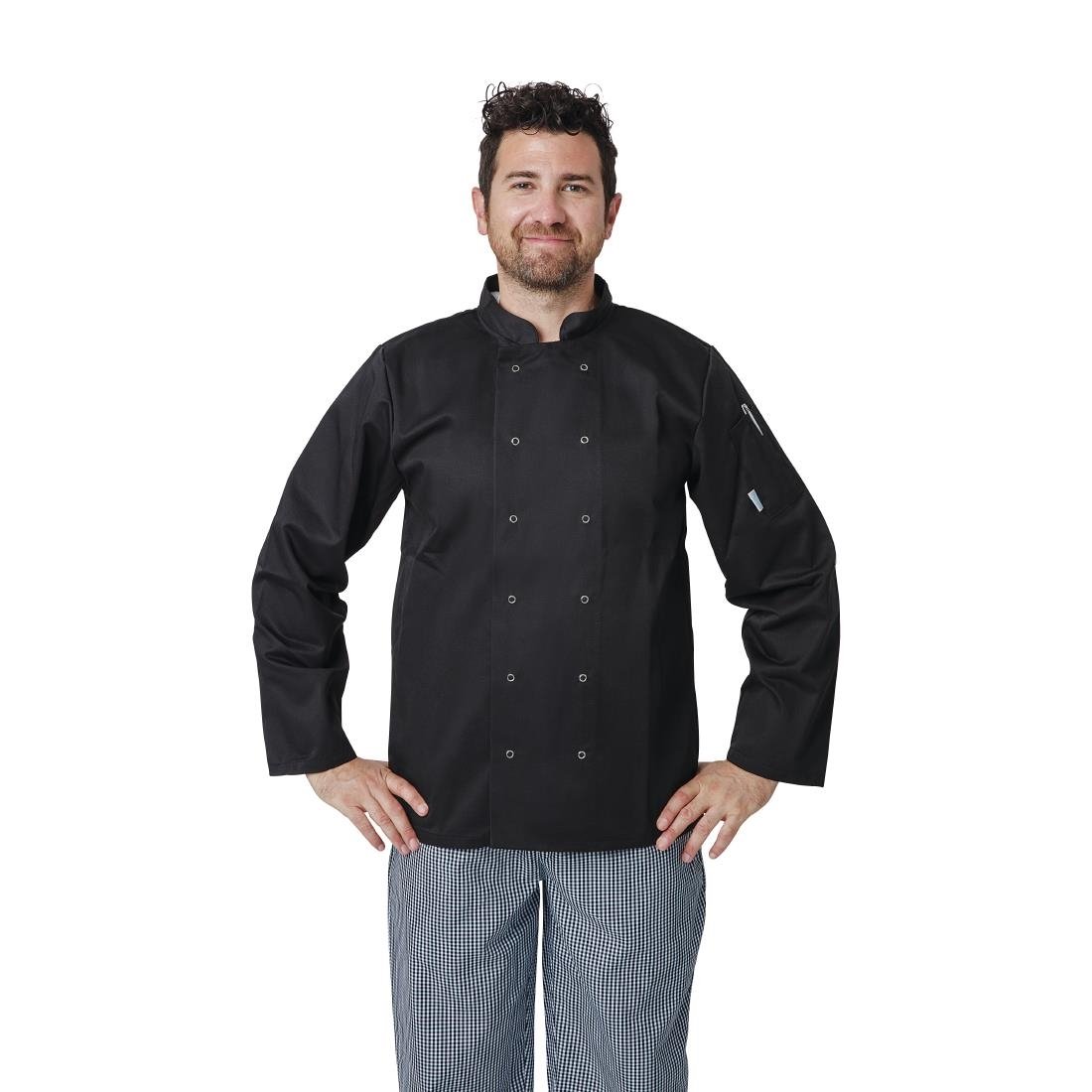Whites Vegas Unisex Chef Jacket Long Sleeve Black L