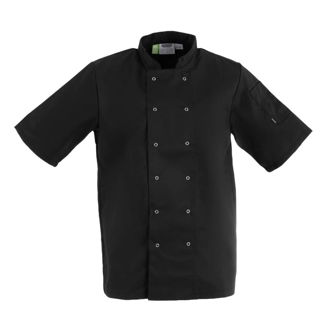 Whites Vegas Unisex Chef Jacket Short Sleeve Black L