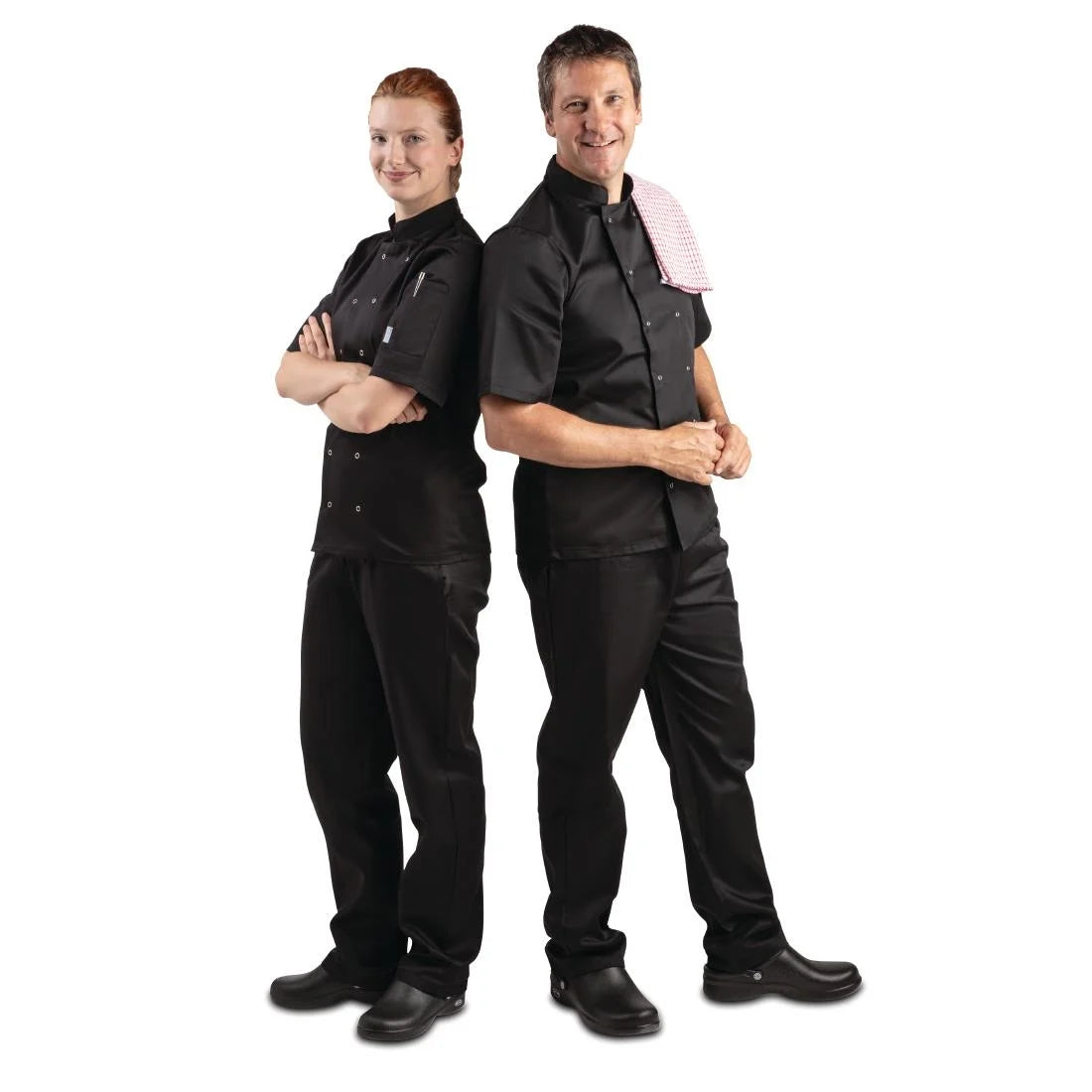 Whites Vegas Unisex Chef Jackets Black M (5 Pack)