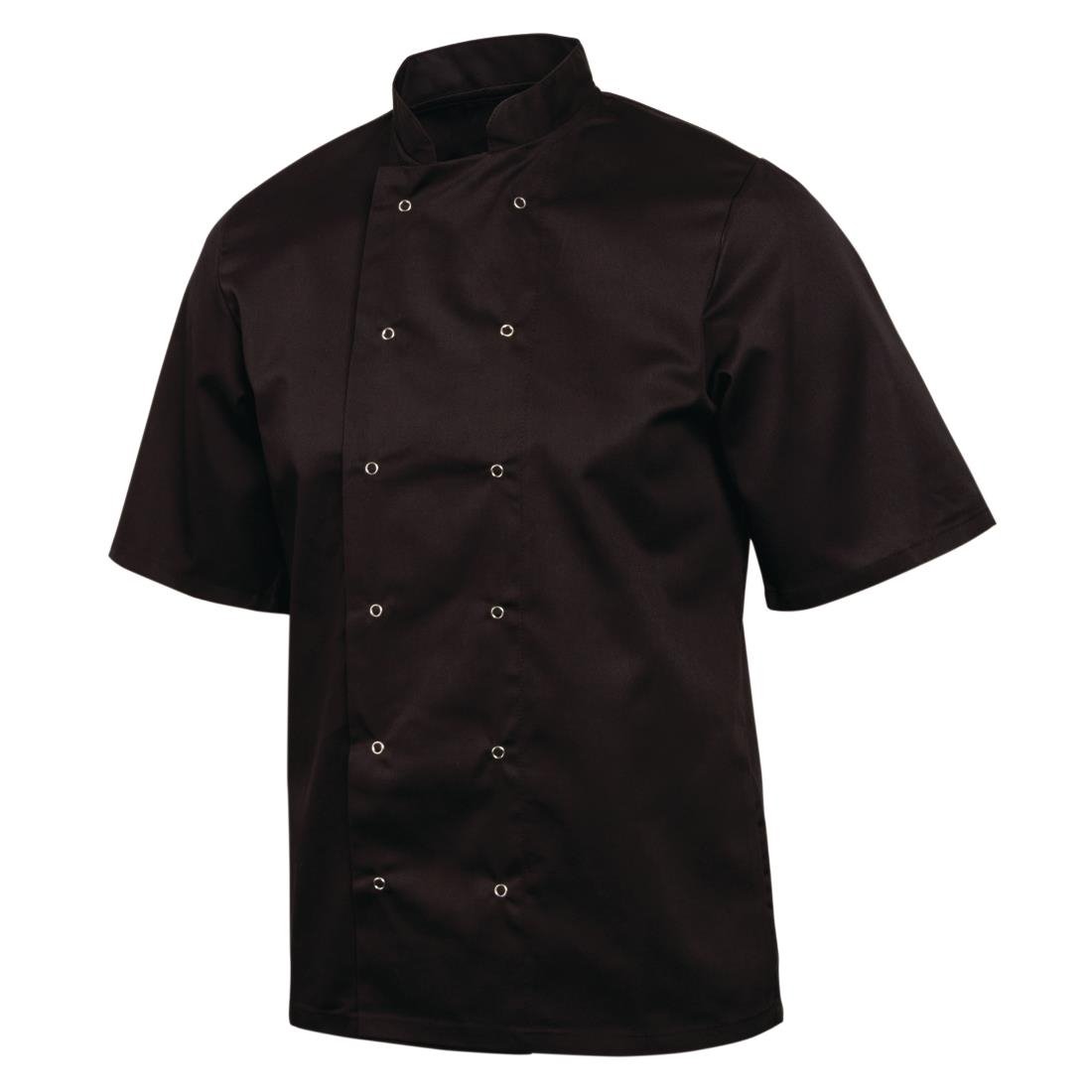 Whites Vegas Unisex Chef Jacket Short Sleeve Black L