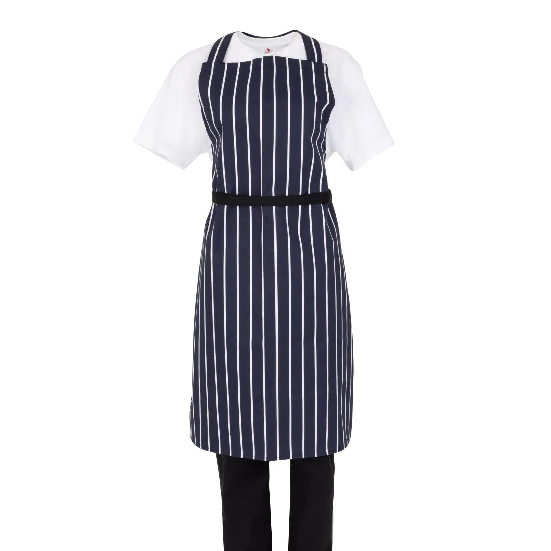 Whites Butchers Stripe Bib Apron Blue/White