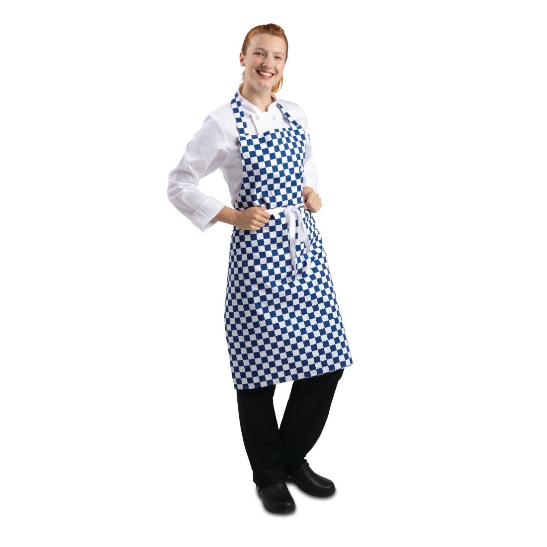 Whites Bib Apron Blue/White Check