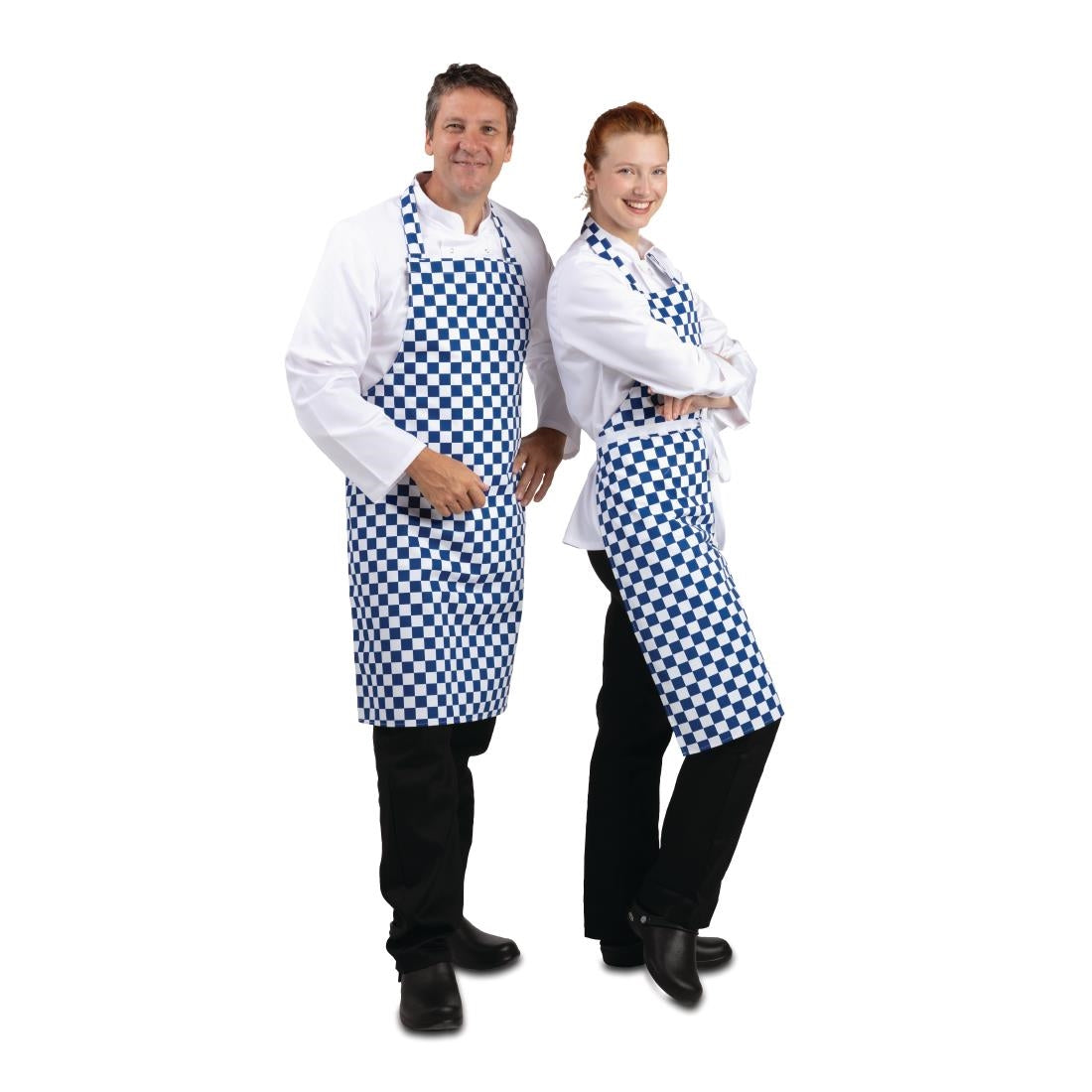 Whites Bib Apron Blue/White Check