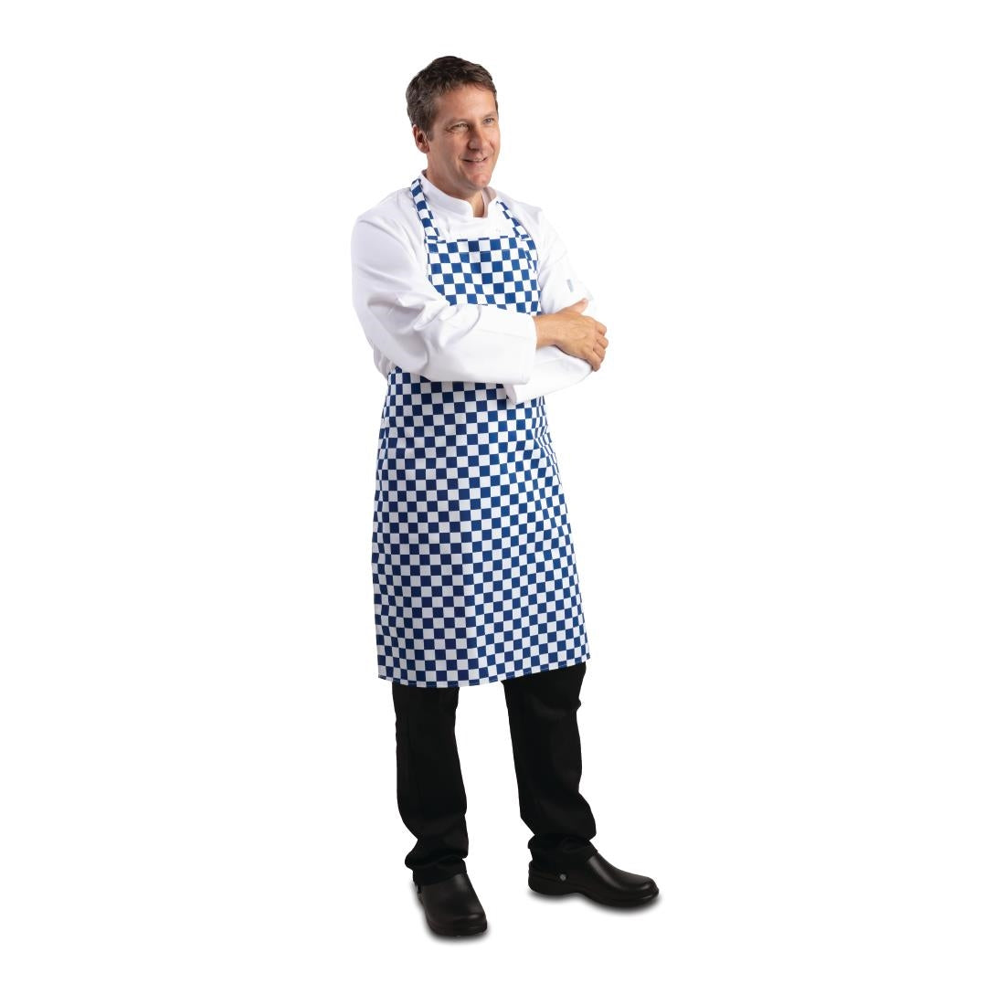 Whites Bib Apron Blue/White Check