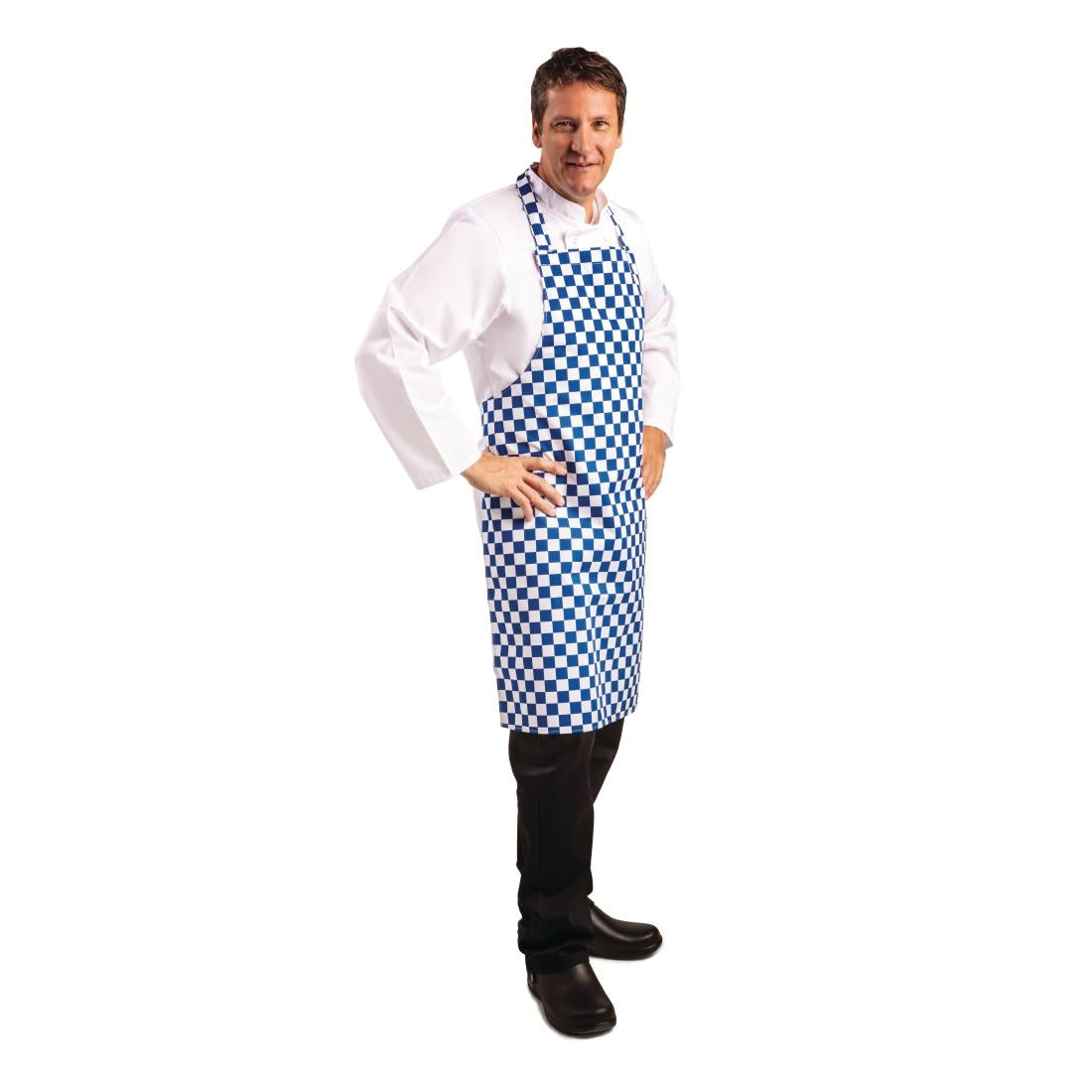 Whites Bib Apron Blue/White Check