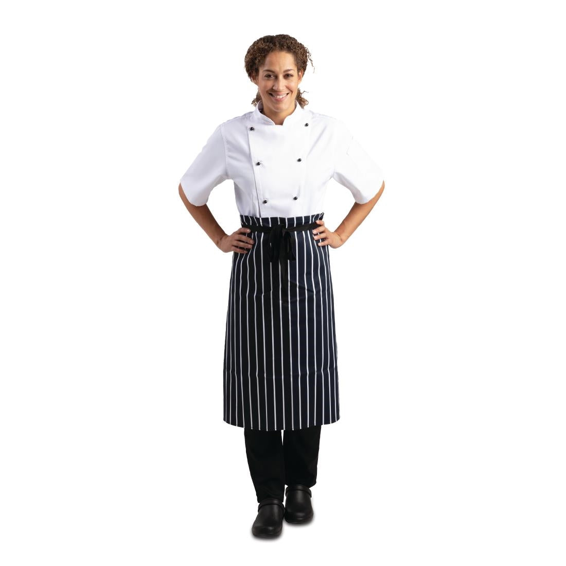 Whites Butchers Stripe Bistro Apron Blue/White