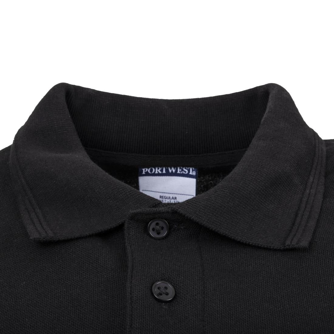 Portwest Unisex Polo Shirt Black 2XL