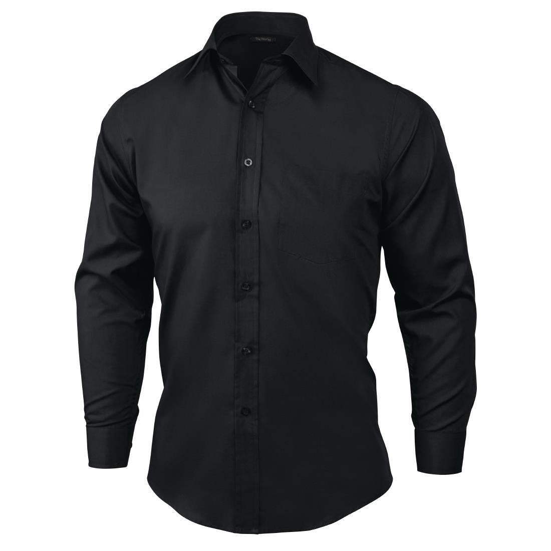 Chef Works Unisex Long Sleeve Dress Shirt Black S