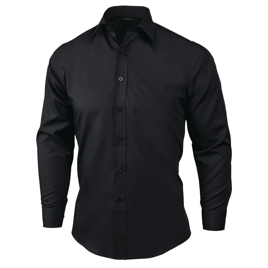 Chef Works Unisex Long Sleeve Dress Shirt Black L