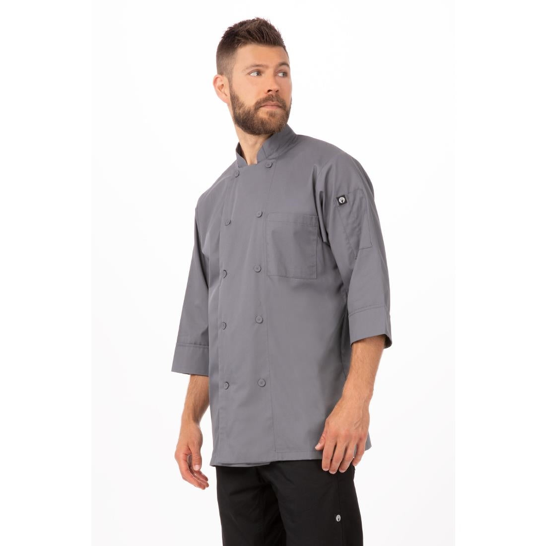 Colour By Chef Works Unisex Chef Jacket Grey 3XL
