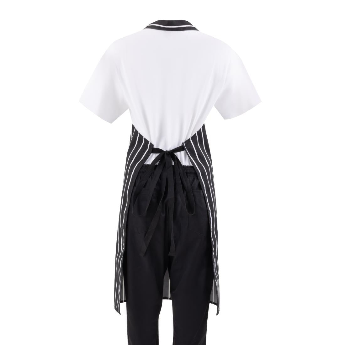 Whites Butchers Stripe Bib Apron Black/White