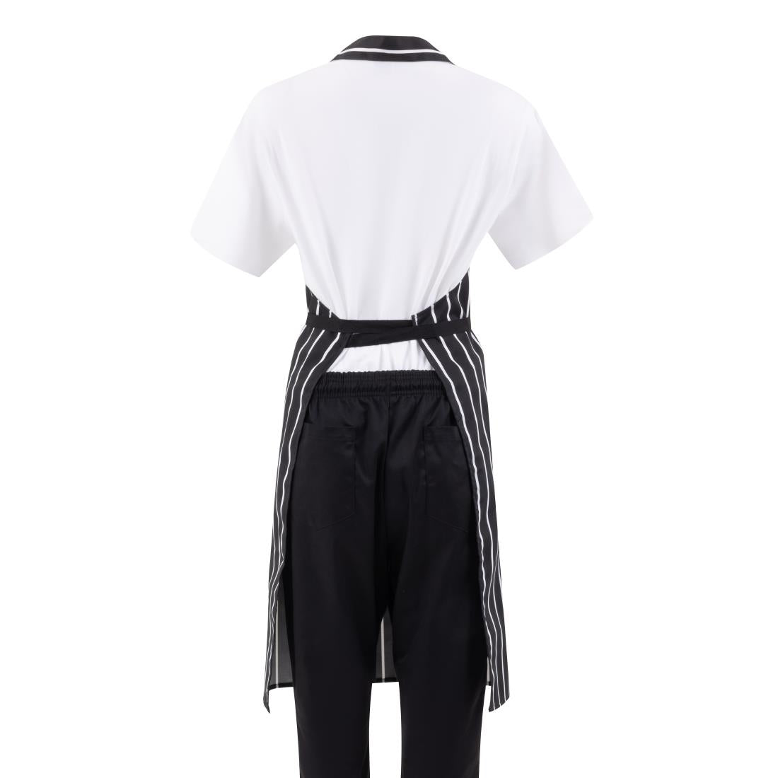 Whites Butchers Stripe Bib Apron Black/White