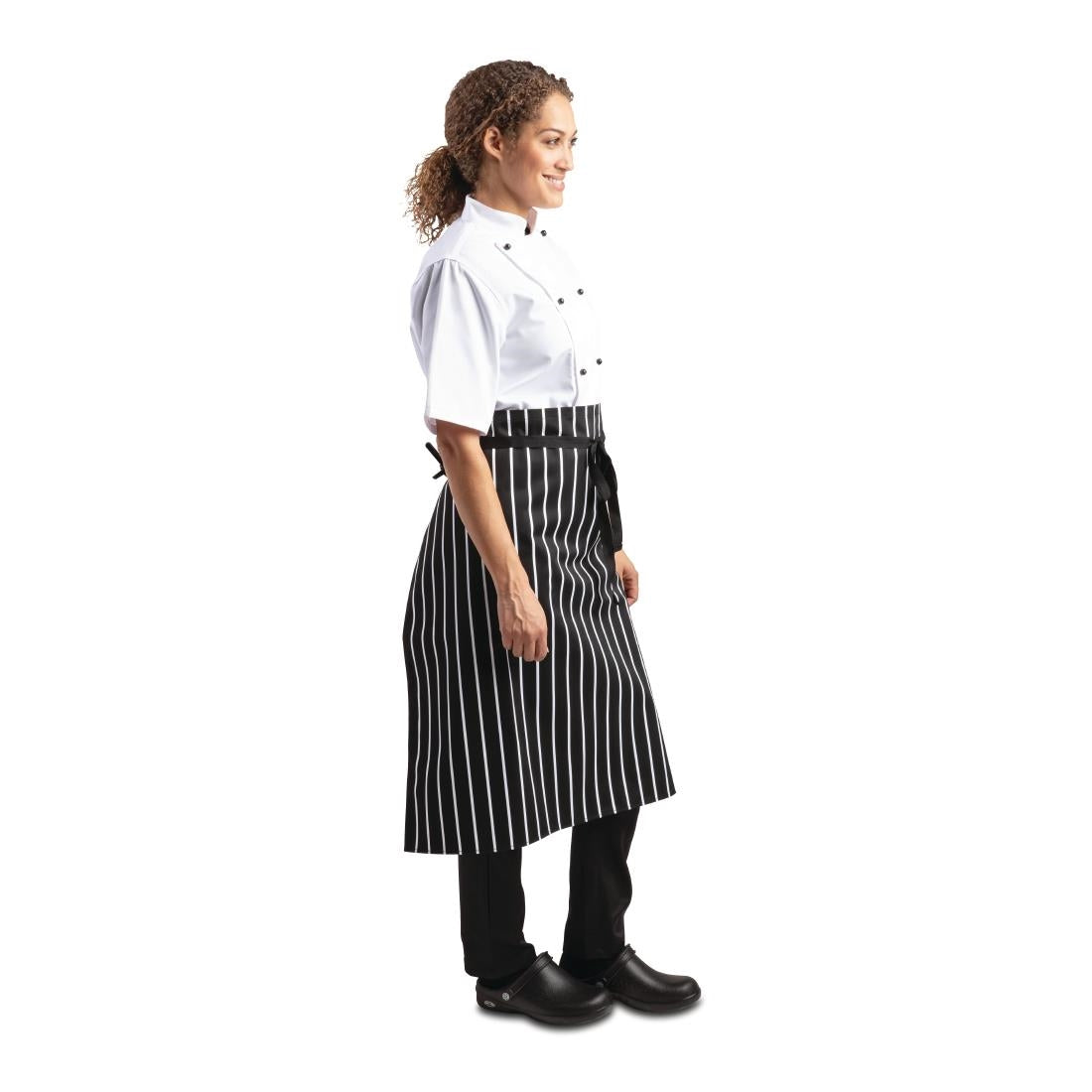 Whites Butchers Stripe Bistro Apron Black/White