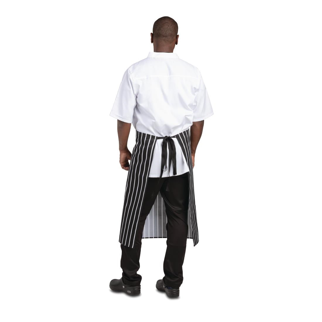 Whites Butchers Stripe Bistro Apron Black/White