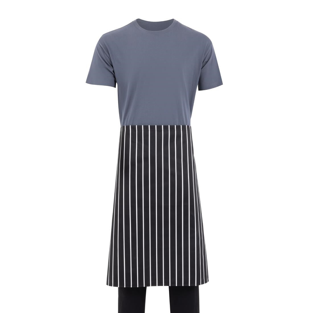 Whites Butchers Stripe Bistro Apron Black/White