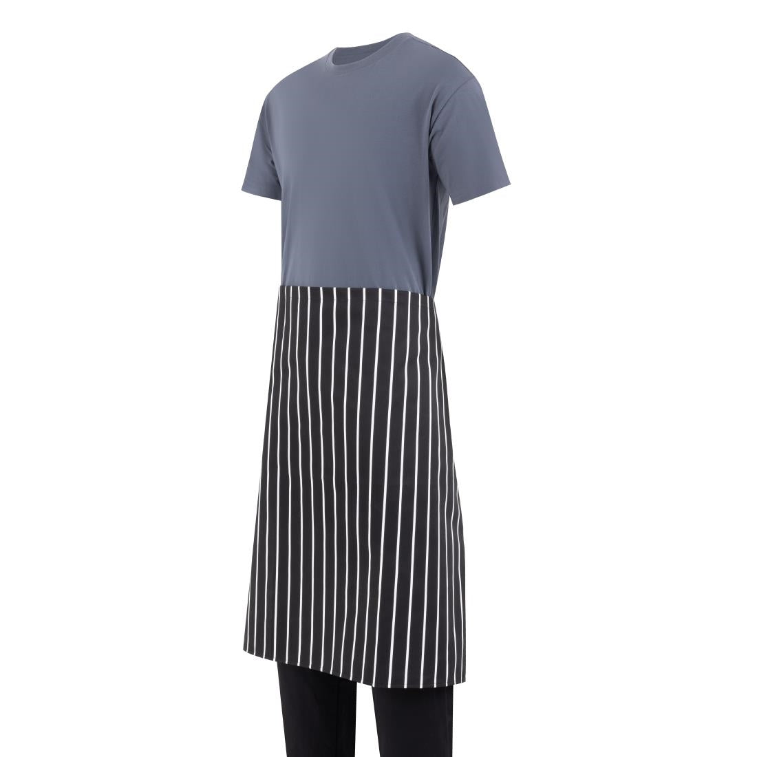 Whites Butchers Stripe Bistro Apron Black/White
