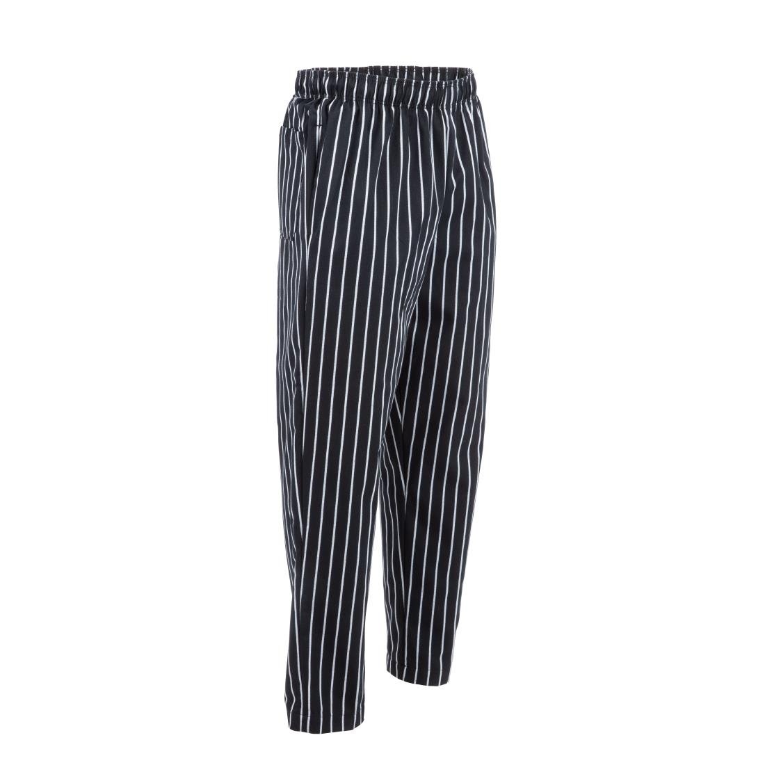 Chef Works Designer Baggy Pant Black & White Striped S