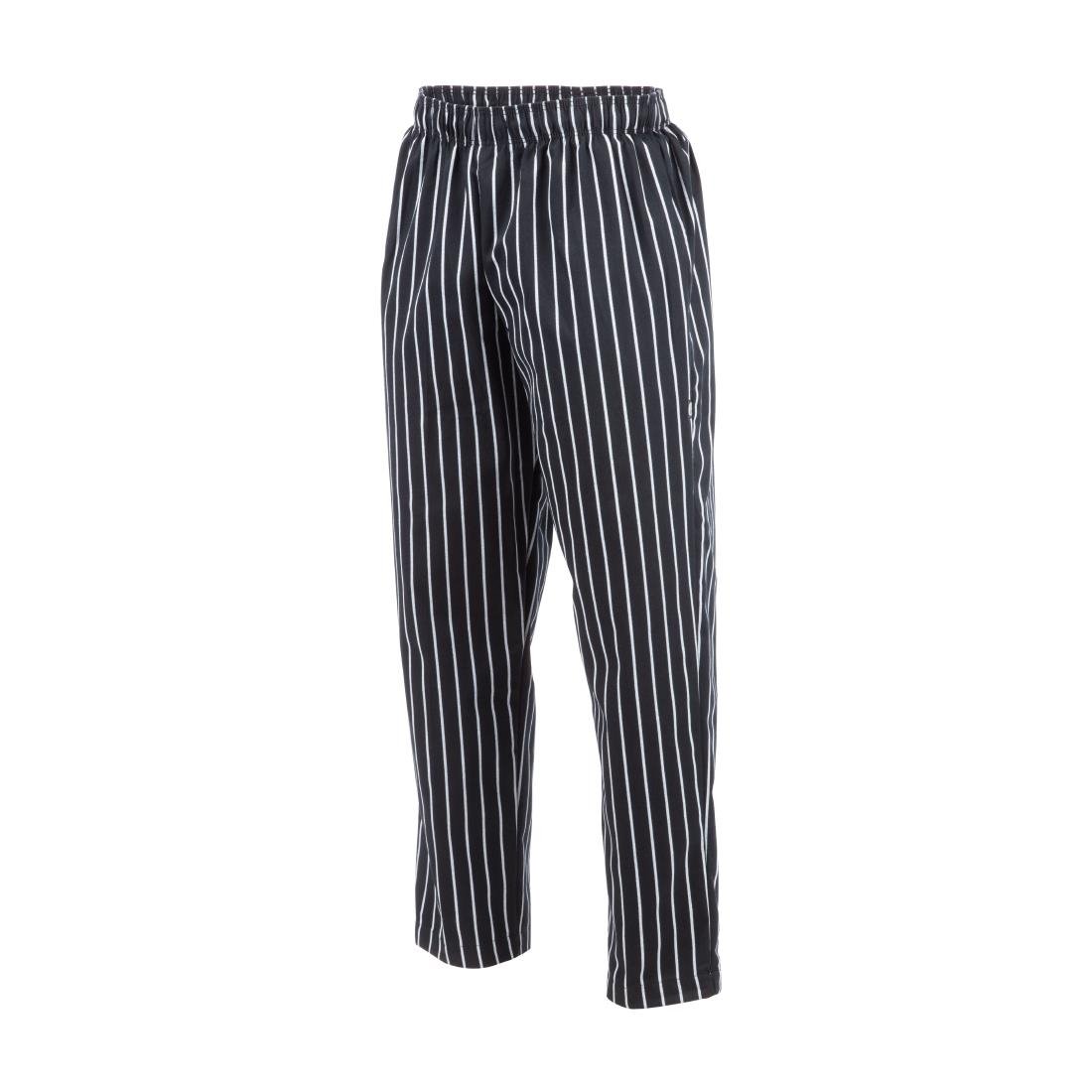 Chef Works Designer Baggy Pant Black & White Striped S