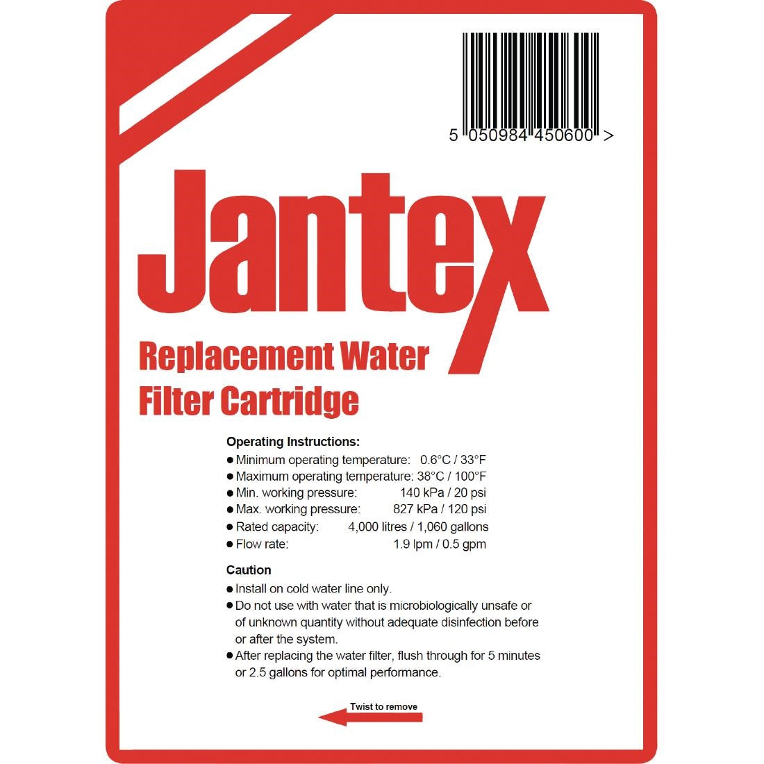 Jantex Water Filter Cartridge FC02 Compatible