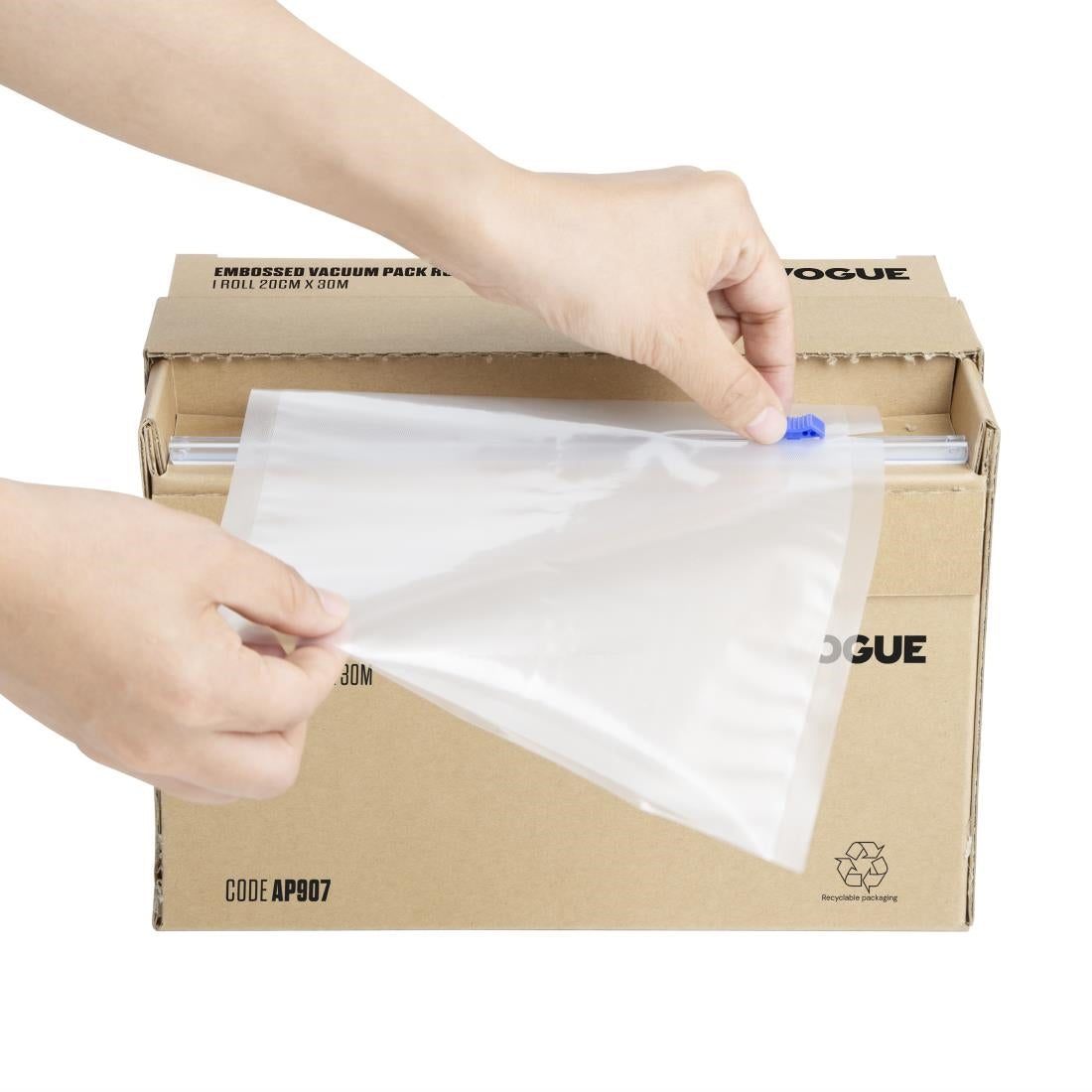 Vogue Vacuum Pack Roll with Cutter Box (Embossed) 200mm width