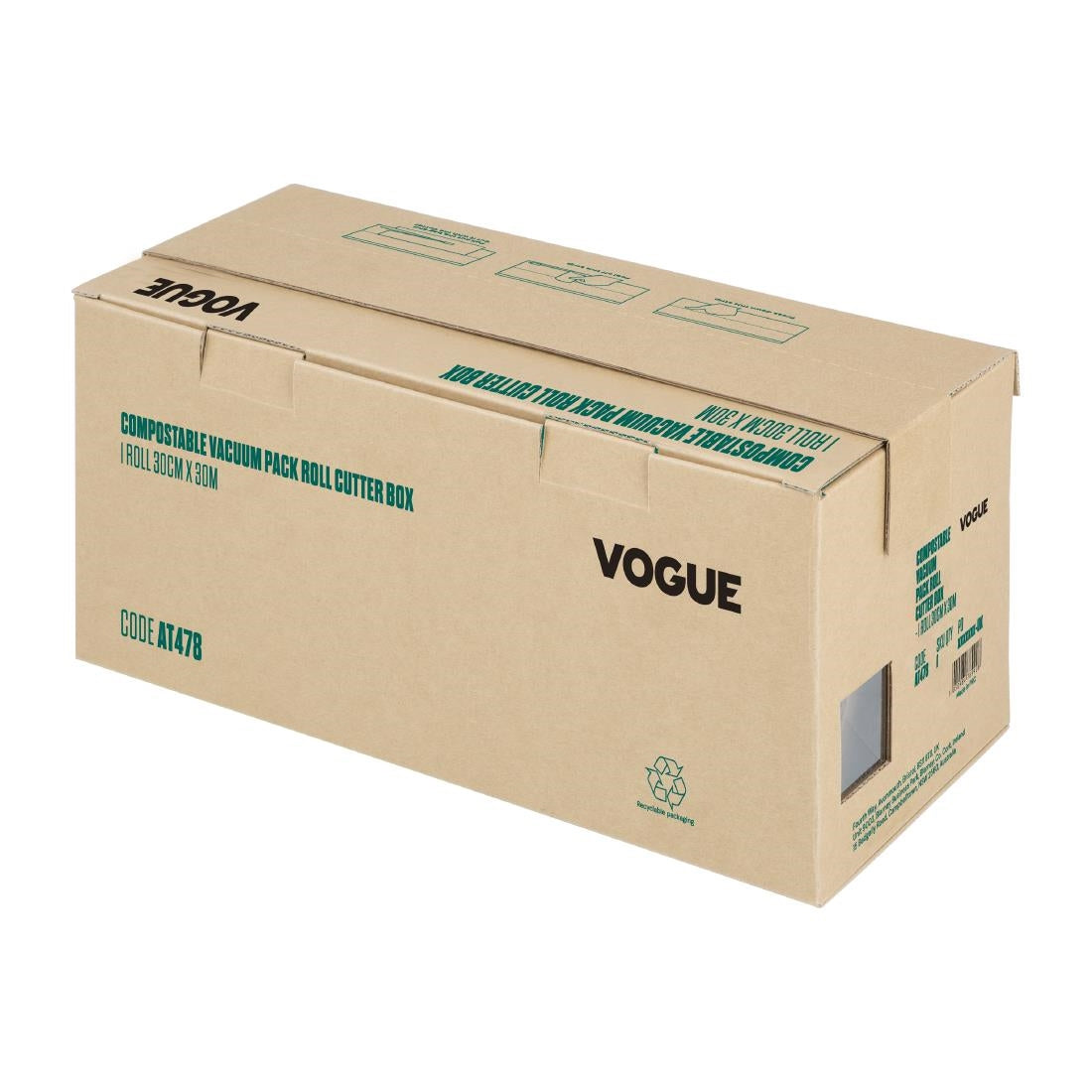 Vogue Compostable Vacuum Pack Roll Cutter Box 30cm x 30m