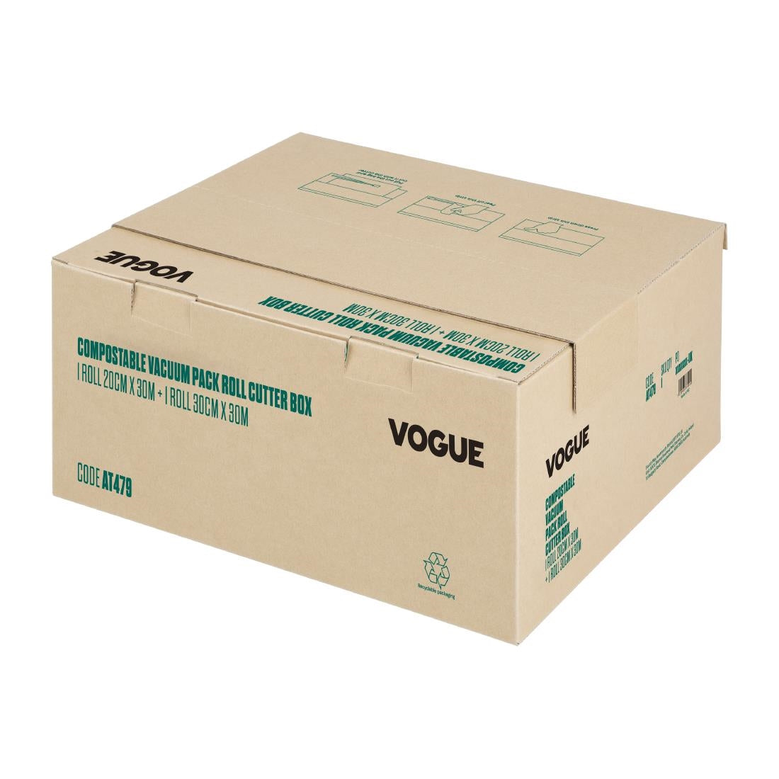Vogue Compostable Vacuum Pack Roll Cutter Box 200mm & 300mm Twin Pack