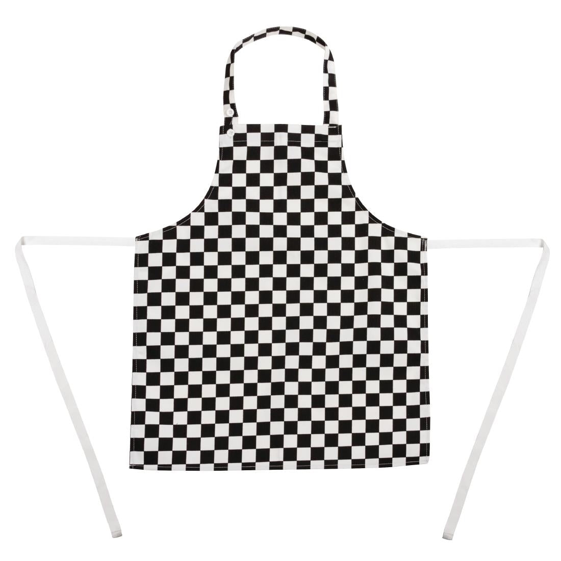 Whites Childrens Bib Apron Black/White Check