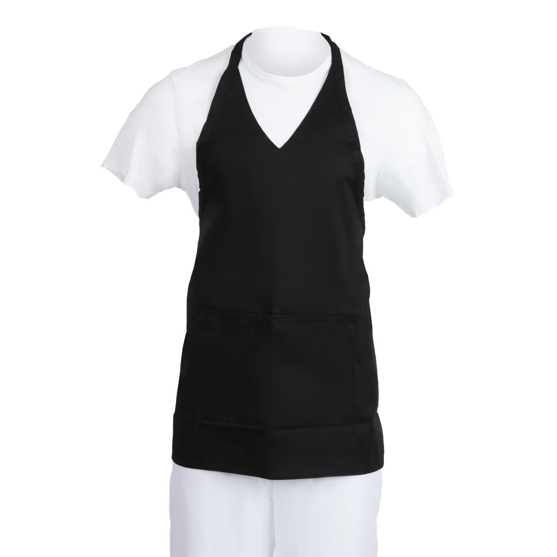 Whites V Neck Service Bib Apron Black
