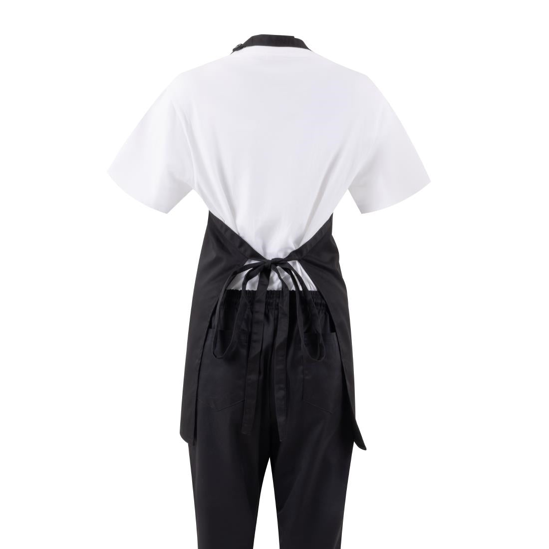 Whites V Neck Service Bib Apron Black