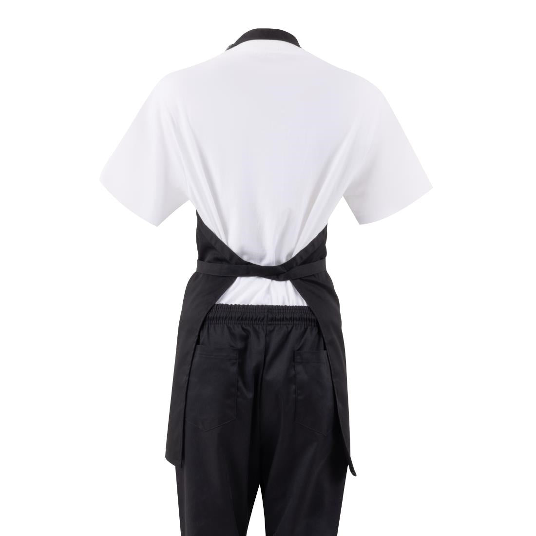 Whites V Neck Service Bib Apron Black